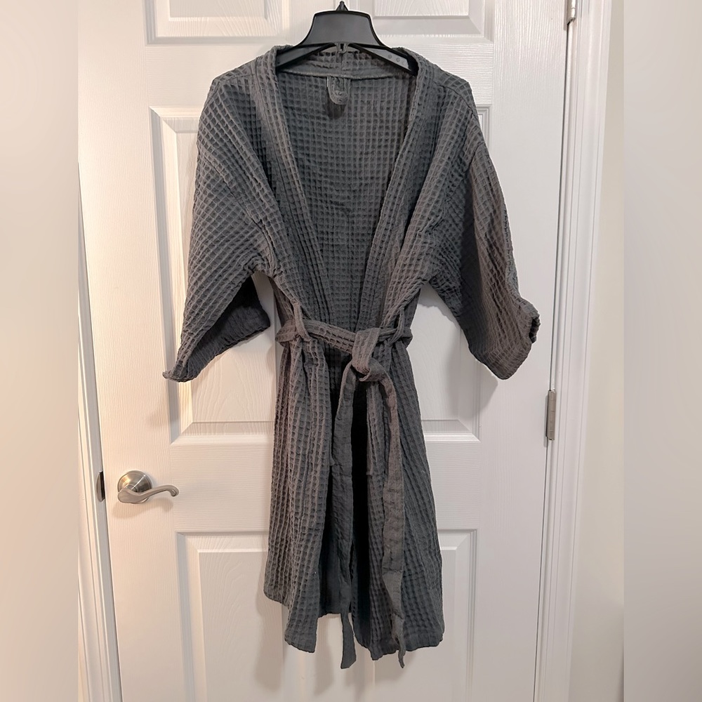 BATHEN Green Waffle-Knit Robe with Belt - Women's Intimates & Sleepwear